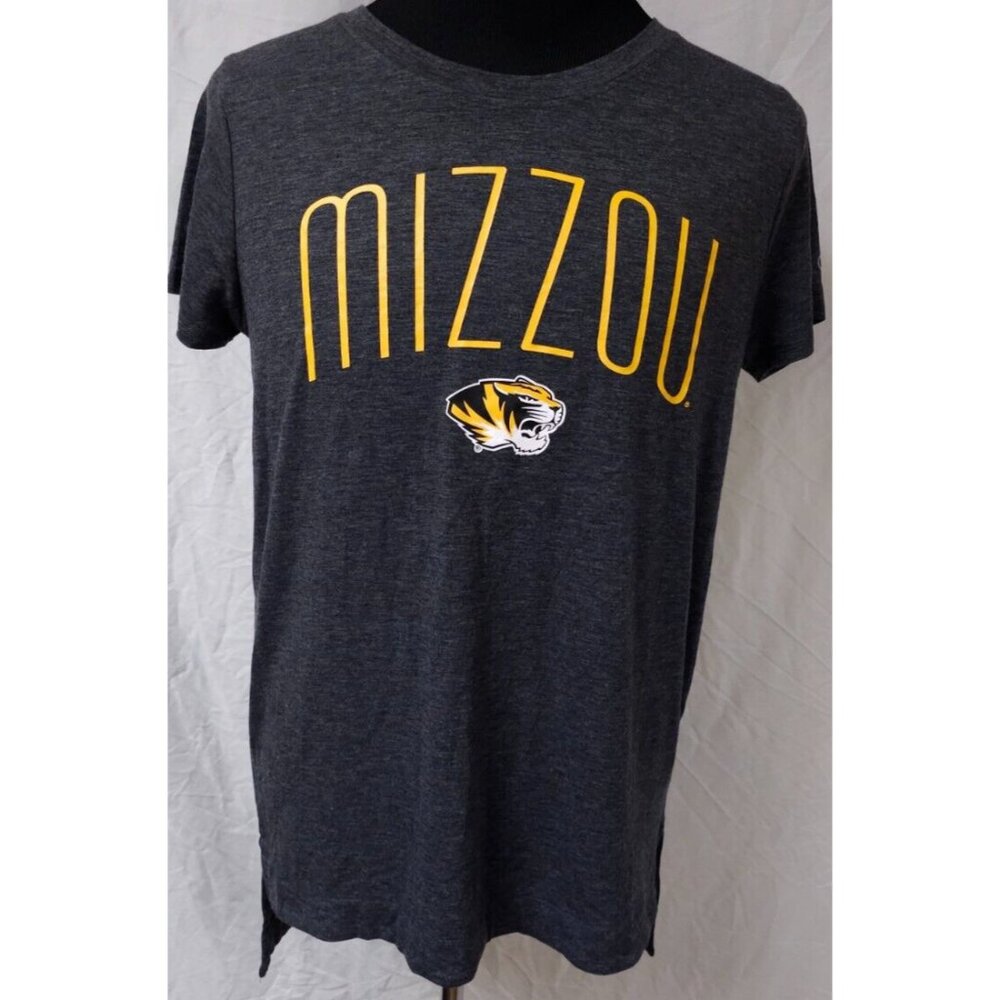 Champion Missouri Mizzou Tigers Womens Large Grey NCAA Spellout Logo T-Shirt